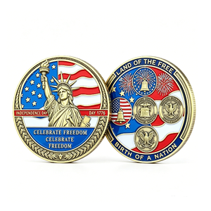 Medalla Conmemorativa del Día de la Independencia, Chapada en Oro, de Aleación de Zinc, Circular, con Tema Patriótico, para Celebrar la Libertad - Product Image 4