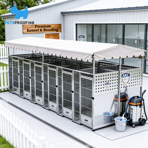 Chenils pour chiens <span class=keywords><strong>de</strong></span> grande taille modulaires personnalisables professionnels, isolation 4x6 4x8 6x8, extérieur, en acier inoxydable, grande taille - Product Image 5