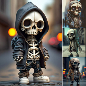 Mát Skeleton figurine đồ trang trí cho Halloween Hợp thời trang đường phố SỌ thiết kế hoodie Home Garden trang trí - Product Image 1