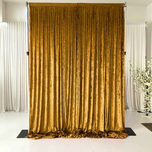 Hot Sell Wedding Party Velour Crushed <strong>Drapes</strong> Heavy Cloth 5 X 12ft Burgundy Velvet Crushed <strong>Curtain</strong> Backdrop