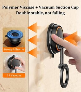 Support de téléphone magnétique puissant pliable et rotatif en plastique, nouveau design, portable pour voiture et bureau avec ventouse. - Product Image 4