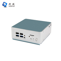 Nouvel ordinateur de bureau mini sans ventilateur Intel Celeron 5205U Quad Core SSD Double LAN COM WIFI Win10/Linux/Ubuntu Mini PC industriel