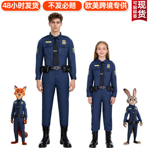 Zootopia Judy Hopps Officer <b>Costume</b> Childrens Anime Cosplay Uniform With Accessories Girls Winter 2025 - Product Image 4