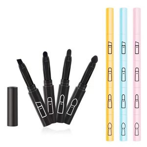 แปรงแต่งหน้าแบบพกพา 4 in 1 สำหรับอายแชโดว์ อายไลเนอร์ คิ้ว ลิปสติก และแป้งฝุ่น ชุดแปรงขนาดเล็กสำหรับเดินทาง - Product Image 1