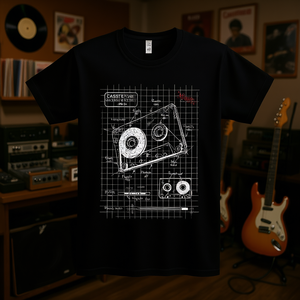 Camiseta Cassette Plan Negra con Diseño Gráfico Temática Musical Unisex - Product Image 3
