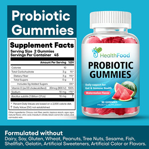 Bonbons Gommeux Probiotiques Fournis par le Fabricant, Contenant de la Vitamine D avec du Sodium, Favorisant la Digestion - Product Image 2