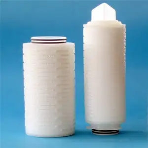 Cartucho de filtro plisado de PTFE hidrofóbico a precio de fábrica Cartucho de filtro de 10 pulgadas 0,22 um para fábrica de alimentos y bebidas