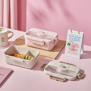 Hộp Ăn Trưa Thép Không Gỉ Đồ Ăn Thực Phẩm Lưu Trữ Nhựa Container Trẻ Em Trẻ Em Trường Văn Phòng Di Động Bento Hộp Ăn Trưa Túi - Product Image 3