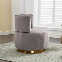 Fauteuils d'appoint ronds en velours capitonné pivotants à 360 degrés, larges et rembourrés, pour chambre à coucher, appartement, détente