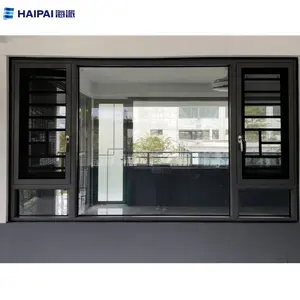 HAIPAI Approved Aluminum Laminated Glass Folding Screen Florida Hurricane-Proof Casement Window Feature