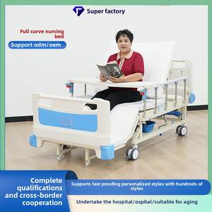 Yaşlı uzanmış ve bacak kaldırma rehabilitasyon ev ve hastane için çok fonksiyonlu manuel hasta yatağı - Product Image 5