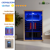 Sauna infrarouge moderne pour 2 personnes, à usage domestique, avec lumière 7 couleurs, excellent rapport qualité-prix