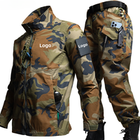 Ensemble d'uniformes tactiques d'extérieur camouflage 2 pièces OEM Veste pantalon polyvalente et réglable avec plusieurs poches Tenue de travail pour homme