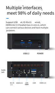 N150 Mini PC Dual-Band Quad Core con memoria de <span class=keywords><strong>video</strong></span> de 1GB y SSD dual <span class=keywords><strong>DDR4</strong></span> para oficina de negocios AU/US/EU/UK Plugs Nuevo producto - Product Image 5