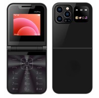 Teléfono Móvil Plegable I15 Pro Mini 2024, 2G GSM, Pantalla de 2.4 Pulgadas, Doble SIM, Radio FM, Botones Grandes, Linterna LED de Alta Velocidad