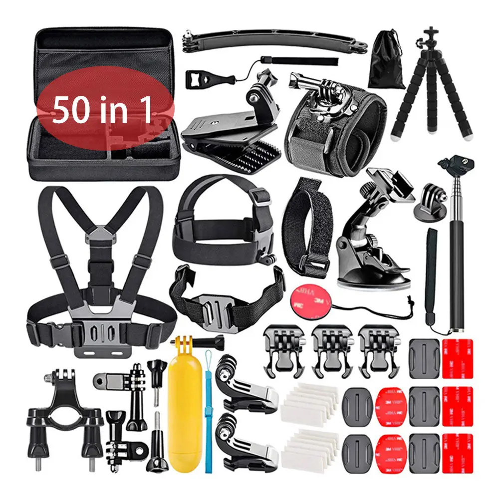 Ausek Set Pro 50 Dalam 1, Aksesori Kamera Aksi & Olahraga untuk Kamera Go Pro
