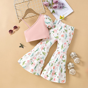 2023 été 2-6Y enfants vêtements à manches courtes imprimer hauts pantalons deux pièces mode bébé fille tenues ensemble enfants vêtements en gros - Product Image 5