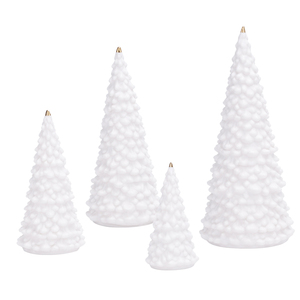 Redeco sáng tạo Cây giáng sinh bức tượng với LED đơn giản màu trắng gốm Cây giáng sinh ánh sáng ban đêm đồ trang trí quà tặng trang trí nhà - Product Image 3