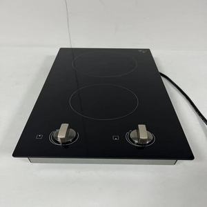 Dual Burner Induction Cooktop 2 Burner <b>Knob</b> Control, 220-240V Built-in Electric Stovetop - Product Image 2