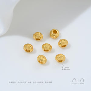 Perles en forme de tête de gourde, en cuivre plaqué or véritable 24 carats, à forte rétention de couleur, fleurs creuses, fabrication artisanale DIY - Product Image 6