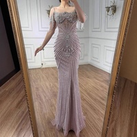 Robe de soirée sirène de luxe Serene Hill LA73148, richement ornée de perles, collection 2026, épaules dénudées, tenue de soirée formelle pour femme, prête à l'emploi