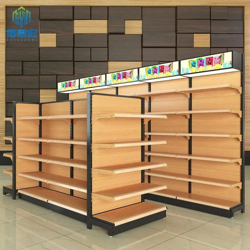 Good Price wood display rack store production line shelving gondola shelf supermarket shelves for sale