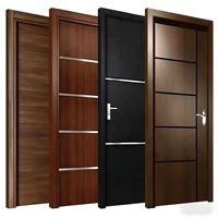 Porte intérieure en bois stratifié mélaminé, porte en bois carbone, porte en cristal, porte résidentielle, porte de chambre d'hôtel, étanche