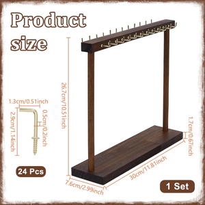 Metal Steel Rectangle Hanging Rack Jewelry Stand Organizer Modern Luxury Design Durable Lightweight Bracelet - Product Image 3