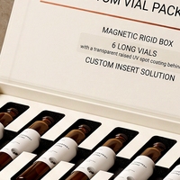 Boîte rigide magnétique blanche personnalisée pour flacons de peptides, avec logo UV sélectif et finition éponge