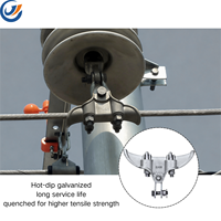 Pince de suspension en acier galvanisé pour équipements de lignes électriques aériennes type XGU