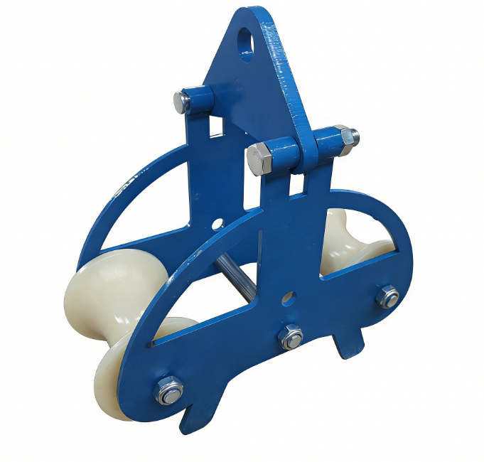 <strong>Cable</strong> Laying Pulley Roller Triple Corner Stringing Block Nylon Steel Wheel <strong>Cable</strong> <strong>Guide</strong> Sheave for Power Line Installation