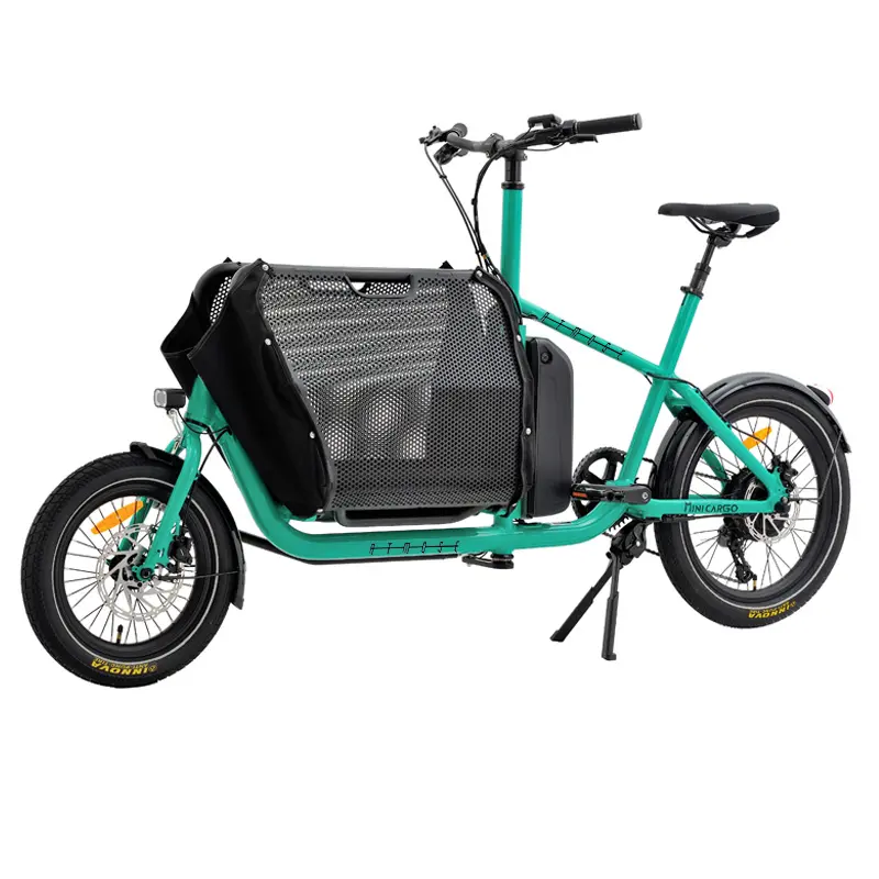 2024 nuovissima bicicletta cargo elettrica con cestello anteriore pieghevole e-cargo bike 36V 350W pedelec cargo e-bike