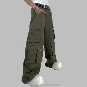 OEM all'ingrosso Custom di alta qualità Multi tasche ampio paracadute ampia gamba Streetwear Casual da <span class=keywords><strong>uomo</strong></span> <span class=keywords><strong>pantaloni</strong></span> Cargo - Product Image 2