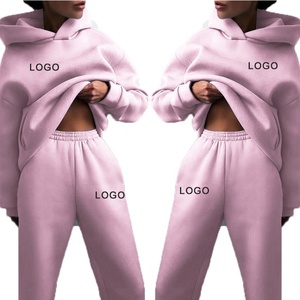 Gym Wear Plus Size Yoga Sets Custom Jogging Suits Sport Fitness Sweatpants and Hoodie Set for Women