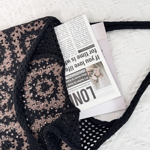 Sacs fourre-tout pour <span class=keywords><strong>femmes</strong></span> en crochet de style bohème de luxe <span class=keywords><strong>Mona</strong></span> 2024, vintage, plage, shopping, deux poignées, printemps été, polyester - Product Image 5