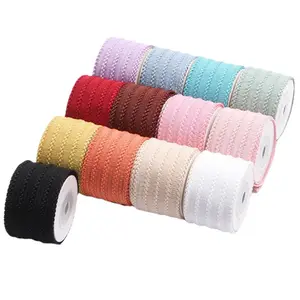 Factory 40mm Multi-Colored Woven Hook Ribbons Eco-Friendly Fabric for Wreath Hair Bows and Gift Package Decorations