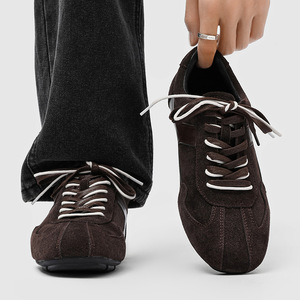 <span class=keywords><strong>Sneakers</strong></span> Casual Invernali <span class=keywords><strong>Marroni</strong></span> con Lacci, Scarpe da <span class=keywords><strong>Uomo</strong></span> Stile Tedesco per Allenamento e Pendolarismo, Derby Versatili Stile Britannico - Product Image 1