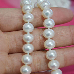 Collar de Perlas de Agua Dulce Redondas de Grado AAAA de 8-9 mm al por Mayor, Collar de Perlas Semiterminado Blanco, Fabricante de Collares de Perlas - Product Image 3