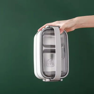 <b>Microwavable</b> Leak Proof Stainless Steel Bento <b>Box</b> Eco-Friendly Portable <b>Lunch</b> <b>Box</b> with Triple Tier for Kids Adults - Product Image 4