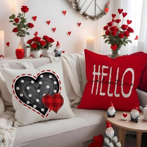 Federa Decorativa in Poliestere <span class=keywords><strong>con</strong></span> Motivo a Lettere Quadrate Stile Americano per San Valentino, per Soggiorno, Camera da Letto, Divano e Letto - Product Image 3