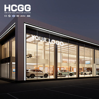 Construcción de Salas de Exhibición para Concesionarios de Autos, Estructura de Acero Prefabricada, Resistente al Viento y a la Corrosión, para Exhibición de Autos