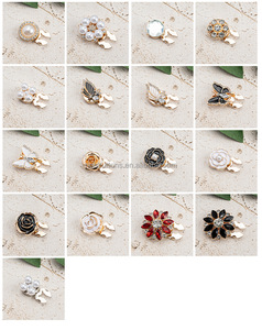 カスタムクリスタルボタンカバー、ファブリックハート型ラインストーンカフスボタン、レディースアパレル、亜鉛合金シャンクメッキ、ドライRHブランド - Product Image 6