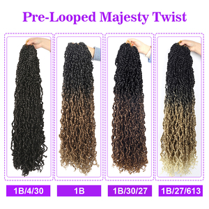 Tresses synthétiques au <span class=keywords><strong>Crochet</strong></span>, chevelure bouclée et douce avec Passion pre-bouclée, brune Blonde, ombré, coiffure sénégalaise - Product Image 5