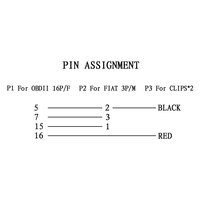Cable Adaptador de Conector OBD OBD2 de 3 Pines a 16 Pines para Fiat, Alfa, Lancia y Motocicletas PIAGGIO
