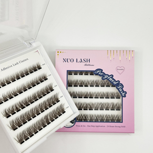 Waterproof Pre Glued <strong>Eyelashes</strong> Handmade Self <strong>Adhesive</strong> Lashes Press on Cluster Diy Lashes Wholesale Lash <strong>Reusable</strong> Custom Logo - Product Image 4