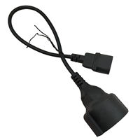 16A 250V IEC C14 Stecker auf EU Schuko Buchse Kurzes Verlängerungskabel, 3-adriges H05VV-F Kabel für PDU, USV