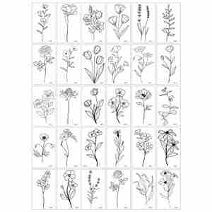 Tatuaje Temporal Adhesivo Impermeable con Diseño de Flor, Rosa y Mariposa, Estilo Fresco y Sofisticado, Venta al por Mayor - Product Image 1