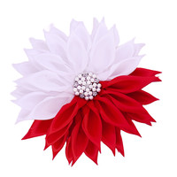 Déclaration faite à la main 7*7 pouces grande taille grec DST Delta sororité Satin fleur broche rouge et blanc ton 1913 Soror Corsage broche