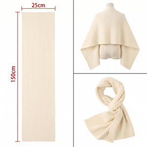 ผ้าพันคอขนสัตว์แท้ 100% พร้อมโลโก้สั่งทำ สีพื้นเรียบง่าย ผ้าคลุมไหล่ยาวสำหรับฤดูหนาว - Product Image 4