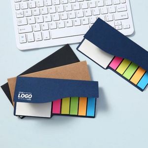 Custom Reusable <b>Sticky</b> <b>Notes</b> Set Kraft Paper Memo Pads with Color Tabs, Tear Off Notepads for Office, School, Promotional Gifts - Product Image 1